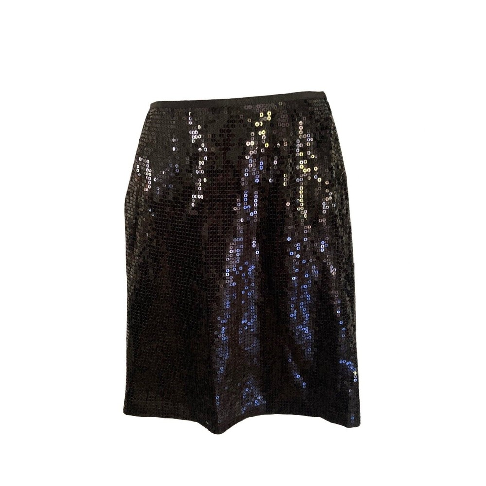 Ann Taylor Black A-Line Lined Skirt Sequins Womens Size 2 NWT $128